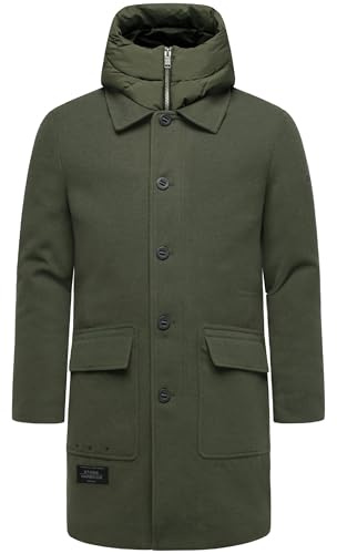 STONE HARBOUR Herren Wintermantel in Wollmantel-Optik langer gefütterter Trenchcoat mit herausnehmbaren Inlay Thiagoo XX S-3XL
