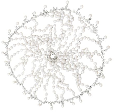 Alksubbm Elegante Netzperlen-Haarkette für Hochzeiten, Partys, Strasssteine, Kopfschmuck, Legierung, Schmuckzubehör, Netz-Perlenkette