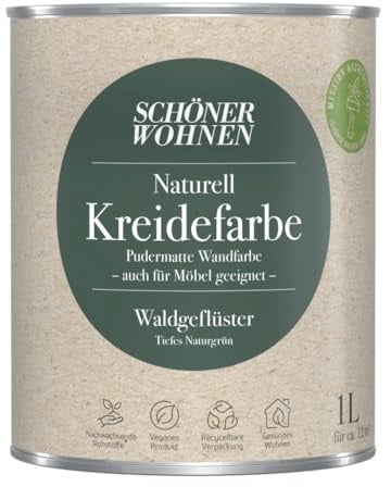 1L Schöner Wohnen Naturell Kreidefarbe Waldgeflüster,Tiefes Naturgrün