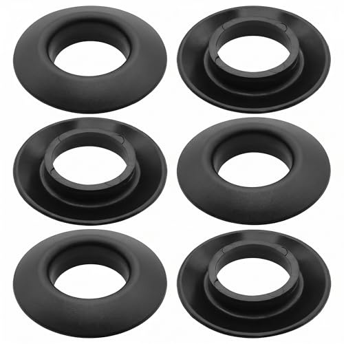 KERYBW 6 Stück Kajak Paddel Tropfringe - Universal Gummi Abtropfring für Kanu und Kayak Shaft, Anti-Tropf Ringe Zubehör für Trockene Hände, Schwarz