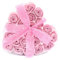 DIFFUSION - Set di 24 rose di sapone a forma di cuore, colore: rosa