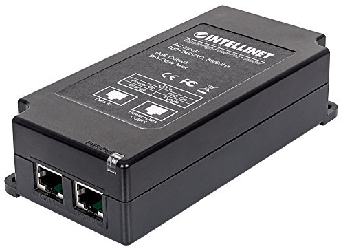Intellinet Gigabit High-Power PoE+ Injektor ( 1 x 30 Watt-Port - IEEE 802.3at/af Power over Ethernet ( PoE+/ PoE ) Kunststoffgehäuse schwarz 561037