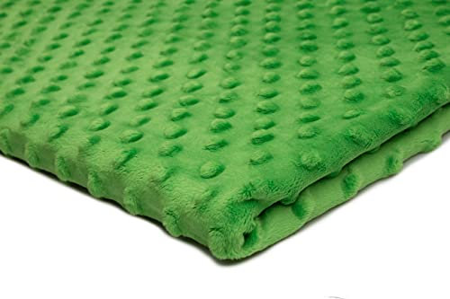 Minkee Winky Grübchen Punkt stoff , dickflüssig flauschiger Plüschstoff mit Noppen Fleece (Erhältlich in einer Vielzahl von Farben) 50 x 155 cm (Nr 35 Grün)