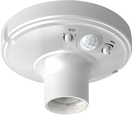 Garza 430073 Power-Detector de Mouvement Infrarouge Douille, Angle de détection : 120 °, Blanc
