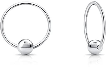 DTPsilver - Damen - Creolen und Kugel - Ohrringe 925 Sterling Silber - Durchmesser 12 mm