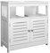 EUGAD Waschbeckenunterschrank Badezimmerschrank Unterschrank Waschtisch Badschrank mit 2 Türe mit Ablage 60 x 30 x 60 cm Weiß