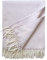 JOWOLLINA Wolldecke Plaid mit Fransen 100% Schurwolle (145x180 cm, Uni Blassrosa)