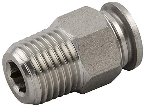 RS PRO Steckfitting, Gewinde-zu-Rohr, Edelstahl, 20 bar chemikalienresistent, Packung a 10 Stück