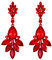EVER FAITH Pendientes colgantes para mujer Forma de gota Gota de agua Boda Cristal Diamante de imitación Rojo