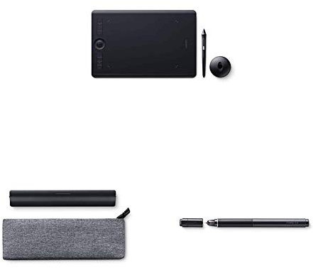Wacom Intuos Pro Medium - Tablette Graphique à Stylet Professionnelle - Compatible avec Mac, Window + Paper Clip Finetip