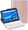 RLTech Tastiera Custodia per Lenovo Tab M10 FHD Plus - QWERTY Tastiera Rimovibile Wireless Keyboard per Lenovo Tab M10 FHD Plus TB-X606F 10.3 Pollice, Rosa Oro