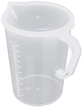 inhzoy Clear Plastic Measuring Jug 2 Litre/1 Litre BPA Free Measuring Cups for Kitchen Baking Laboratory Measurement Conversion Chart Clear D 2L with Lid