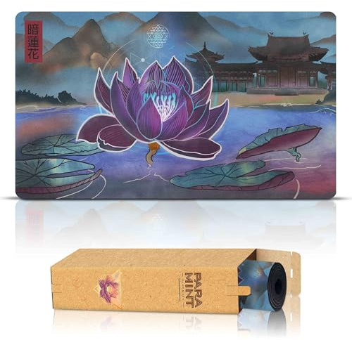Paramint Dark Lotus (Bordes cosidos) - Alfombra de Juego MTG - Compatible con tapete de Juego Magic The Gathering - Juega a MTG, YuGiOh, TCG - Diseños Originales y Accesorios