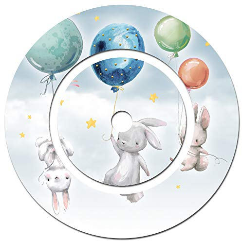 yabaduu Schutzfolie für Tonie Ladestation Design Aufkleber Cover kindgerecht passgenau selbstklebend Folie Zubehör für Kinder Spielzeug Y046 (Nr. 42 Hasen Ballon, Ladestation Folie)