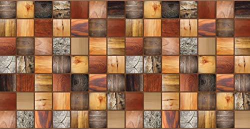 Panneaux muraux 3D effet bois, revêtement en plastique PVC moderne (bois teinté)