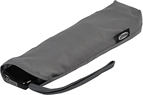 iX-brella Steel Flat Taschenschirm 2,5cm super Flacher Minischirm - Titanium Grey