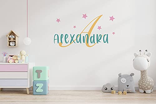 Stickers Adesivi murali per bambini - Nome Bambino/a - Decorazione parete, adesivi per muro, personalizzato (100x70cm)
