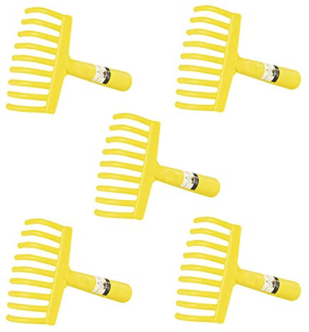 GebEarth® - Rastrello per Raccolta Olive, pettine 9 Denti per raccolta olive con foro per manico rastrello【 5 Pezzi 】
