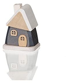 3405 - Räucherhäuschen aus Holz mit schiefem Dach, grau