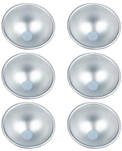 Luxshiny 6pcs Stortiera a Sfera Teglia Forno Mezza Sfera Stampo per Torta in Alluminio Stampo per Budino per Muffin Alla Torta(3.15x1.57in)