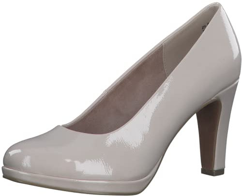 MARCO TOZZI Damen Pumps mit Trichterabsatz Vegan, Cremefarben (Powder Patent), 36 EU