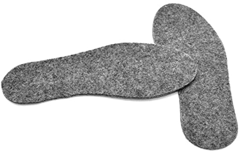 Felt Shoe Insoles Soft Natural Comfort Warm Breathable Shoe Inserts (Size 8 UK / 42 EU)
