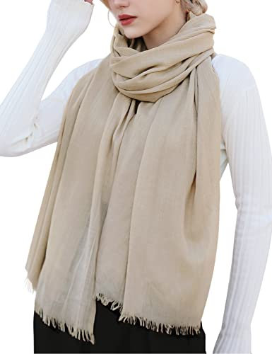 Tuopuda Damen Schal Stola Festlich Elegante Scarves Muslim Kopftuch Halstuch Hijab Umschlagstuch für Abendkleid Braut Hochzeit Sonnenschutz Frühling Sommer Herbst Winter Geschenk 195 x 95CM, Khaki