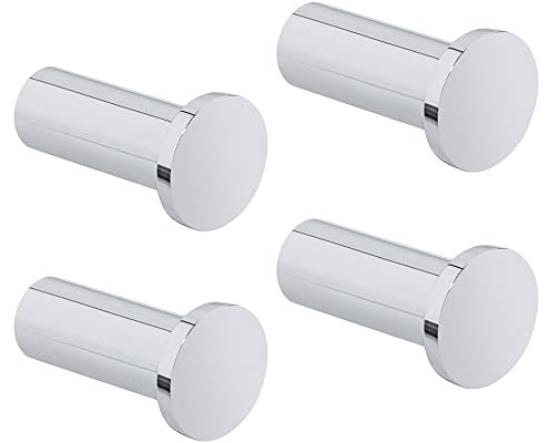 SAYAYO Ganci Accappatoio Bagno in Acciaio Inox Ganci Appendiabiti da Parete, Appendi Strofinacci Cucina Gancio, Gancio Appendi Accappatoio Cromo Lucido, Capacità Carico 15 kg, 4 Pezzi
