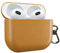 MyGadget Cover Rigida Compatibile con Apple Airpods 3a Generazione - Custodia Finta Pelle per Cuffie Auricolari - Case con Skin Antiurto - Bright Brown