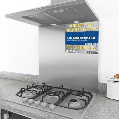 Stainless Steel Brushed Kitchen Splashback 1.2mm Thick Cooker Hob Wall – Multiple Size Options (550mm x 800mm)
