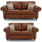 Furnishings For Less UK New Oakland Charcoal Leather Sofa Suite 3 Seater and 2 Seater Chesterfield Vintage Country Design (Sofa Suite (3 Seater + 2 Seater), Tan)