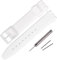 Rihahisy Bracelet de montre de rechange en caoutchouc de silicone pour Swatch (17 mm, blanc)