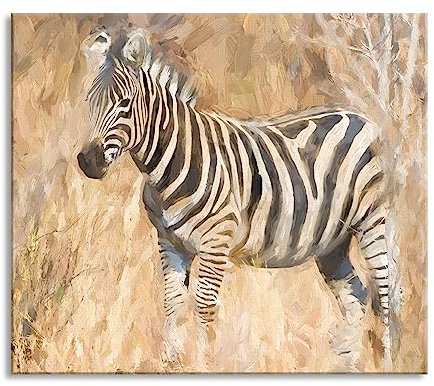 Anmutiges Zebra in Savanne Herdabdeckplatte & Spritzschutz aus Echtglas | Für Herd-Kochfelder | 60x52 cm