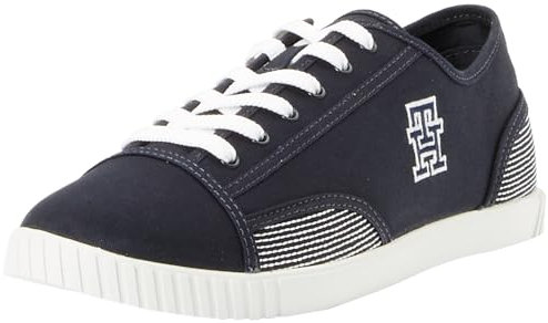 Tommy Hilfiger Damen Canvas Sneaker Schuhe, Blau (Space Blue), 38