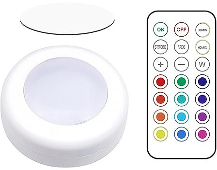Shienfir LED Unterbauleuchten, Dimmbare, RGBW Kabellose Schrankbeleuchtung RGBW 12 Farben LED Nachtlicht mit Fernbedienung und Timing-Funktion für Schrank, Kleiderschrank, Theke, Küche, Schlafzimme