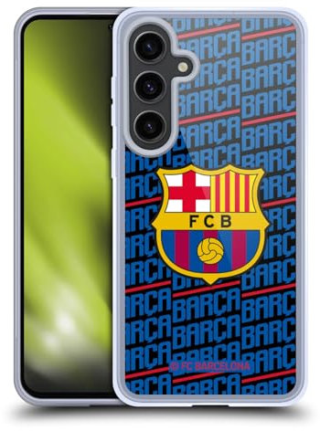 Head Case Designs Licenciado Oficialmente FC Barcelona Barca Patrones de Cresta Caso Funda de Gel Suave Compatible con Samsung Galaxy S24+ 5G