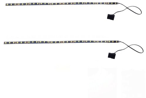 Vrabocry LED Streifen Warmweiß Computer Beleuchtung Molex-Anschluss, 2 Stück 50cm LED-Leiste für PC-Gehäuse-Beleuchtungsset