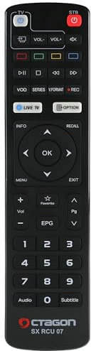 Octagon SX RCU 07 Original Fernbedienung (neues Modell) für SX887, SX888, SX889, SX988, SFX6008, IP HD, IP8 4K - 2in1 Funktion ohne Anlernen für Ihren Receiver & lernbar für Ihren Fernseher