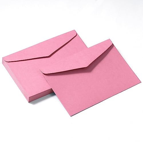 Tanshuqin Briefumschläge, A7, Einladungsumschläge für personalisierte Geschenkkarten, Hochzeit, Babyparty, Versand, Geburtstagsparty, Rosa, 50 Stück