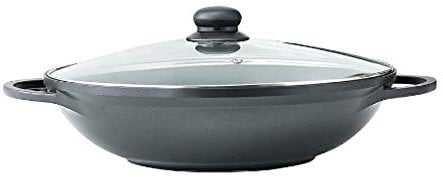 WIPPWER Pot, Alloy Double Ears Frying Pan Household Chafing Braised Sauce Pan Gas Electromagnetic Oven Wok Stewpan
