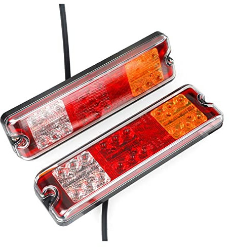 HZZST Placa Trasera Luz de Freno Luces Traseras De Remolque, Indicador De Giro De Freno, Lámpara De Marcha Atrás Con Reflector Trasero Para Tractor, Camión, Caravana