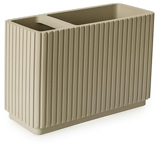 Newly Launched Blue Canyon Berkeley Toothbrush Tidy, Durable Construction, Bathroom Storage Organiser, Toothbrush Caddy, Bathroom Countertop Storage, Brush Holder, Versatile Holder, Lightweight,Almond