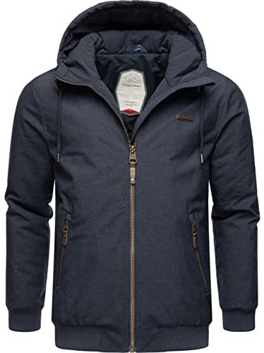 Ragwear Herren warme wasserdichte und atmungsaktive Winterjacke kurz mit Verstellbarer Kapuze Stewie Navy22 Gr. 3XL