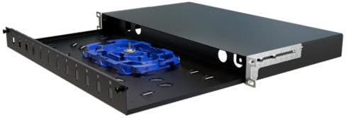 STALFLEX Rack Montage Glasfaser Anschlussdose Verteilerkasten ECO 19 Zoll 1U 12x Simplex LC/PC - Einfache Organisation von Glasfaserkabeln - Aus Stahl - Ideal für den Netzwerkschrank