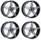 4x Carmani Felgen Alufelgen 15 Oskar 7,0x17 ET45 5x112 black polish kompatibel mit VW Arteon Beetle Caddy Eos Golf Plus Golf V Variant Jetta Golf V