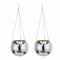 Mirrored Disco Ball Hanging Planter Set 2 Pack Boho Plant Hanger with Hooks Chain Wall Mounted Flower Basket for Indoor Plants Silver Disco Ball Decor 20CM