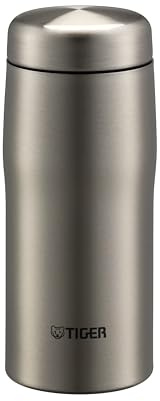TIGER Made in Japan Vacuum Insulated Stainless Steel Water Bottle, 12 oz (360ml), MJF-A036XF, Clear Stainless