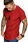 COOFANDY Men's T-Shirt Crew Neck Raglan T Shirt Short Sleeve Plain Sport Shirt Basic Tee Fitness Muscle Tops Red S