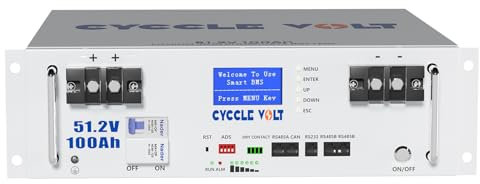 48V 100Ah LiFePO4 Lithiumbatterie, 48V LiFePO4 Batterieschrank, 5kWh Kapazität, intelligente Anzeige, CAN und RS485 Schnittstelle, perfekt für Wohnmobile, Solarwechselrichter, Häuser, Photovoltaik