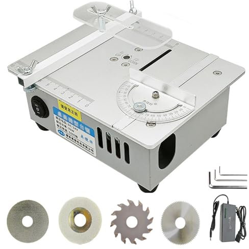 Mini Electric Table Saw Craft with 0.1-15mm Saw Blade Height Adjustment, Multi Electric Metal Chop Bench Saws to Cut Wood for Plastic, Acrylic, Copper Tube, Aluminum Alloy